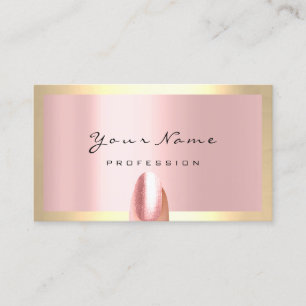 Nails Stylist Manicure  Rose Framed Blush Business Card