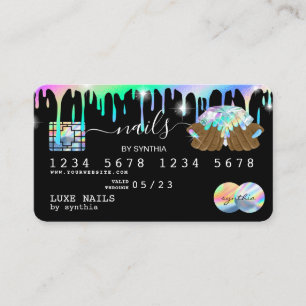 Nails Technician Credit Card Styled Holograph Drip