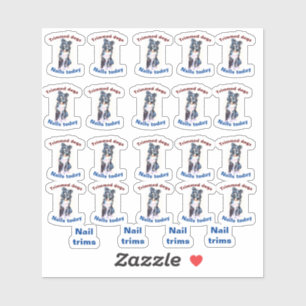 nails trimmed dog sticker