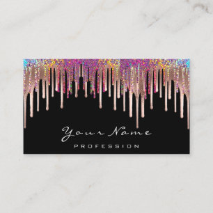 Nails Wax Depilation Makeup Rose Drips Holograph Business Card
