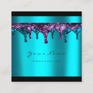 Nails Wax Epilation Depilation Blue Ocean Turquois Square Business Card