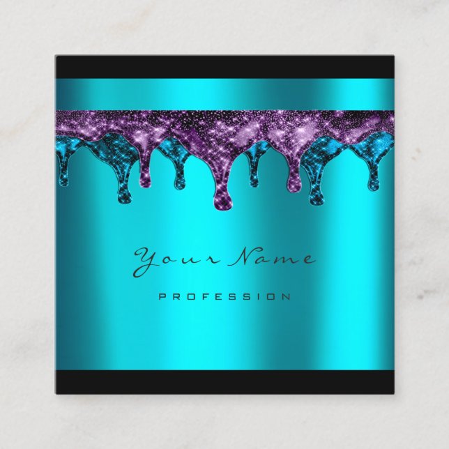 Nails Wax Epilation Depilation Blue Ocean Turquois Square Business Card (Front)