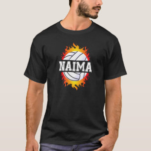Naima Name Volleyball Player Girls Ball and Net Sp T-Shirt