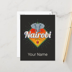 Nairobi Capital Kenya Elephant Vintage Africa Holiday Postcard