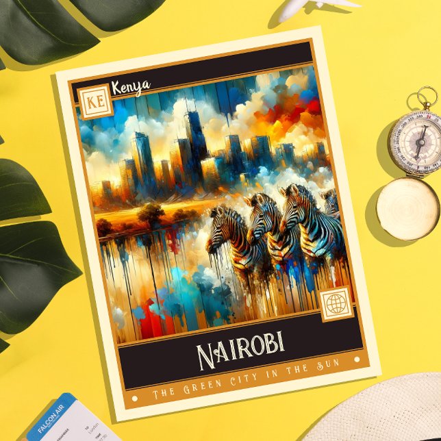 Nairobi, Kenya | Vintage Painting Postcard (Creator Uploaded)