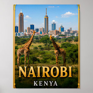 Nairobi Skyline and Wildlife Adventure Poster