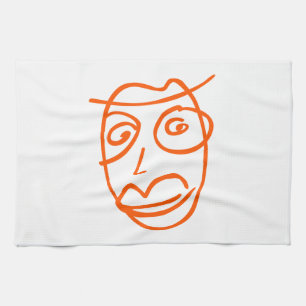 Naive artistic illustration tea towel