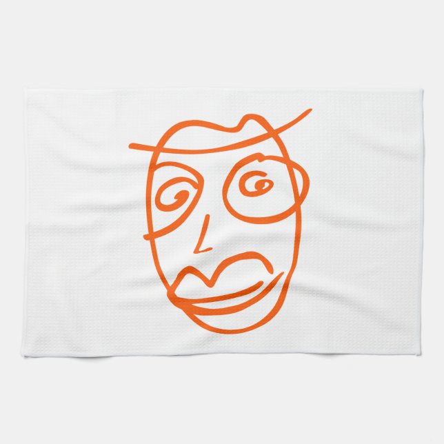 Naive artistic illustration tea towel (Horizontal)