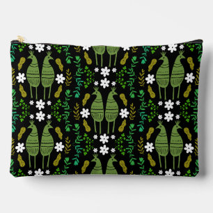 Naïve Rustic Nature Bird Folk Art Accessory Pouch