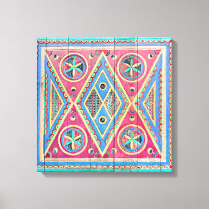 Najd Triangle Tribal Wooden door Canvas Print