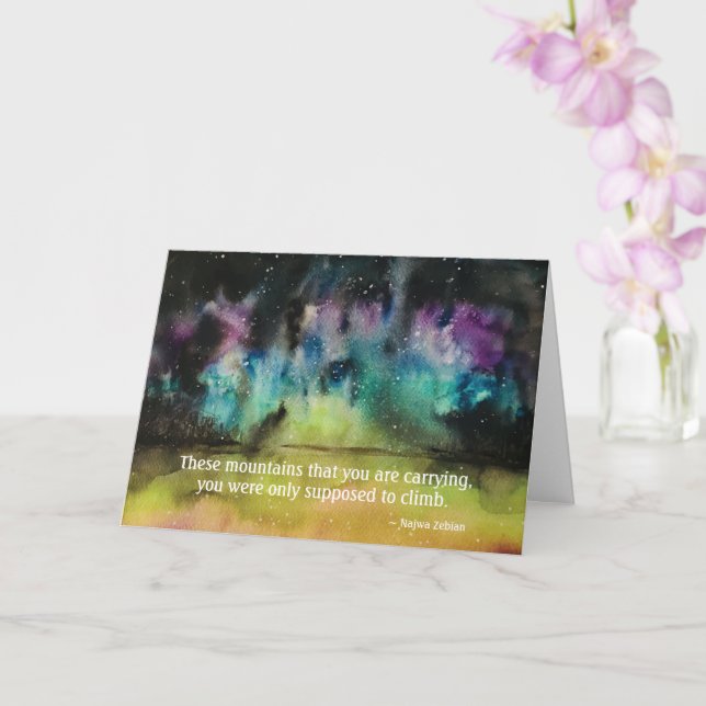 Najwa Zebian Carrying Mountains Quote Blank Card (Orchid)