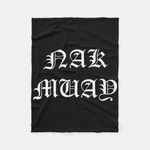 Nak Muay Thai Kickboxing Medieval Old English Fleece Blanket