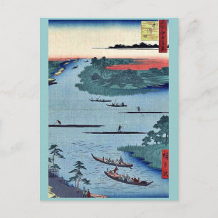 Nakagawa river mouth by Ando, Hiroshige Ukiyoe. Postcard