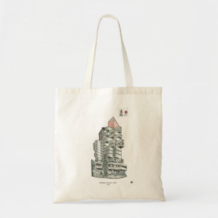 Nakagin Capsule Tower Building Illustration Tote Bag