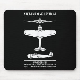Nakajima Ki-43 Hayabusa Japanese Fighter Plane Mouse Mat