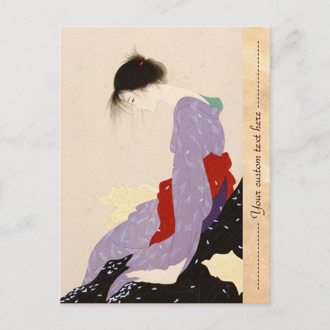 Nakajima Kiyoshi Love Letter japanese woman art Postcard (Front)