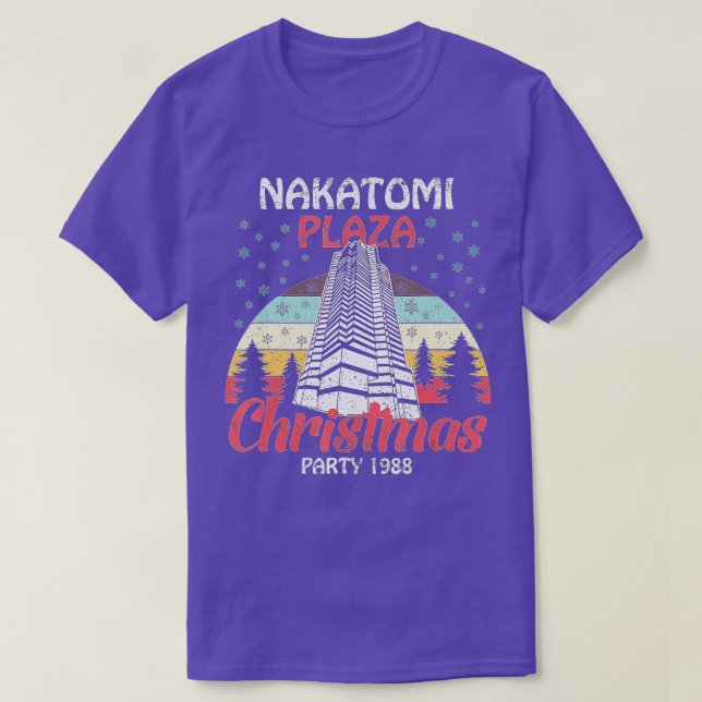 Nakatomi Plaza Christmas Party 1988 Funny Xmas Vin T-Shirt (Design Front)