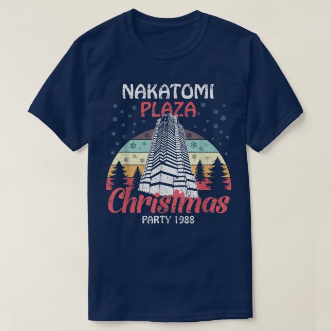 Nakatomi Plaza Christmas Party 1988 Funny Xmas Vin T-Shirt (Design Front)