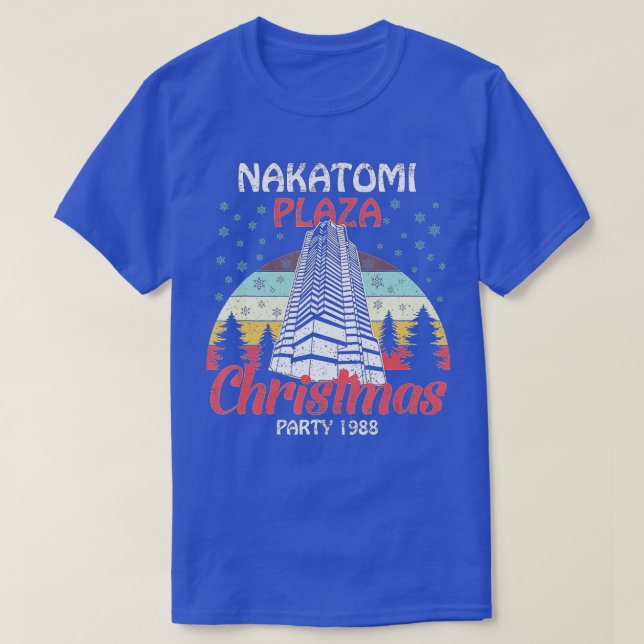 Nakatomi Plaza Christmas Party 1988 Funny Xmas Vin T-Shirt (Design Front)