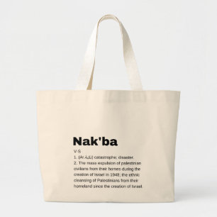 Nakba Meaning design Nakba Definition text Large Tote Bag