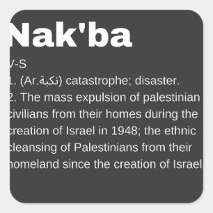 Nakba Meaning design Nakba  Definition text Square Sticker