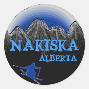 Nakiska Alberta Canada blue ski stickers