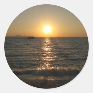 Naklua Beach Sunset .. Pattaya, Chonburi, Thailand Classic Round Sticker