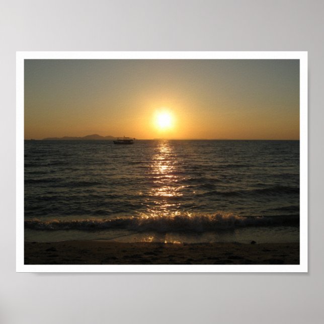 Naklua Beach Sunset .. Pattaya, Chonburi, Thailand Poster (Front)