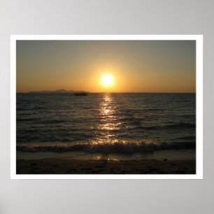 Naklua Beach Sunset .. Pattaya, Chonburi, Thailand Poster
