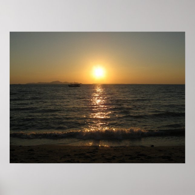Naklua Beach Sunset .. Pattaya, Chonburi, Thailand Poster (Front)