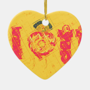 Nakupenda - I Love U Swahili Word Text Meaning Art Ceramic Tree Decoration