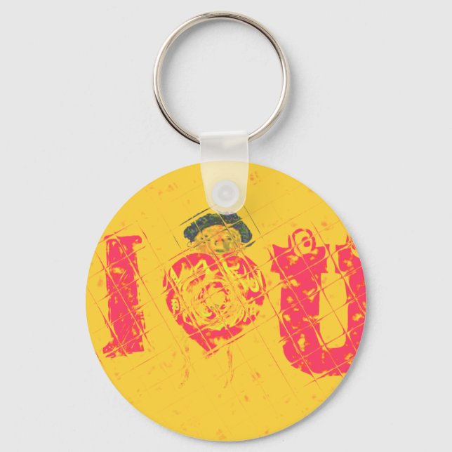 Nakupenda - I Love U Swahili Word Text Meaning Art Key Ring (Front)