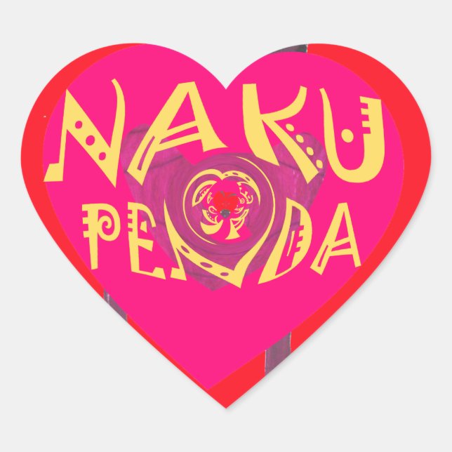 Nakupenda Love Art – Swahili Heart Design Heart Sticker (Front)