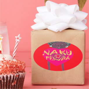 Nakupenda Love Art – Swahili Heart Design Oval Sticker