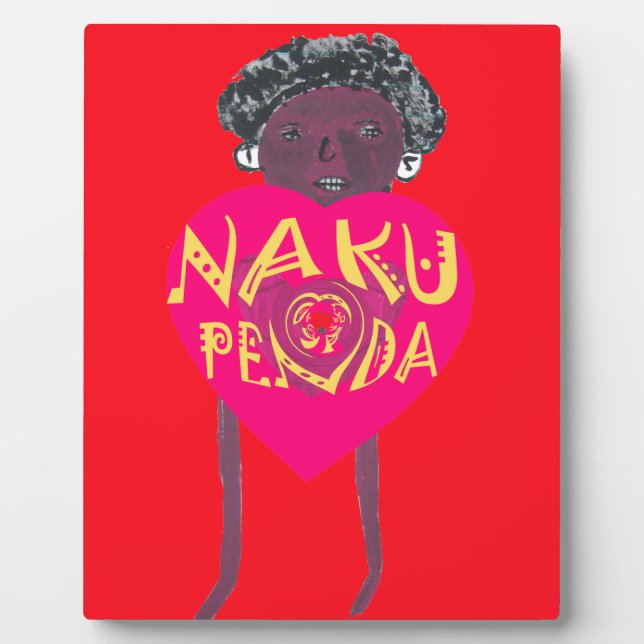 Nakupenda Love Art – Swahili Heart Design Plaque (Front)
