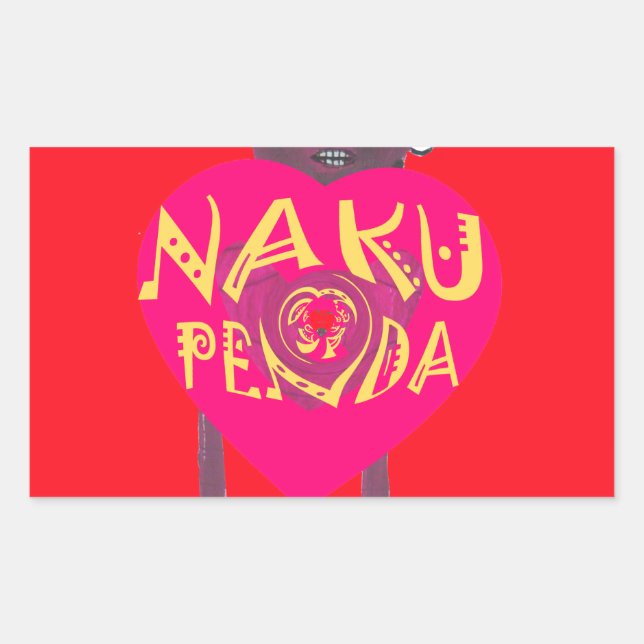 Nakupenda Love Art – Swahili Heart Design Rectangular Sticker (Front)