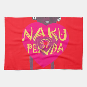 Nakupenda Love Art – Swahili Heart Design Tea Towel
