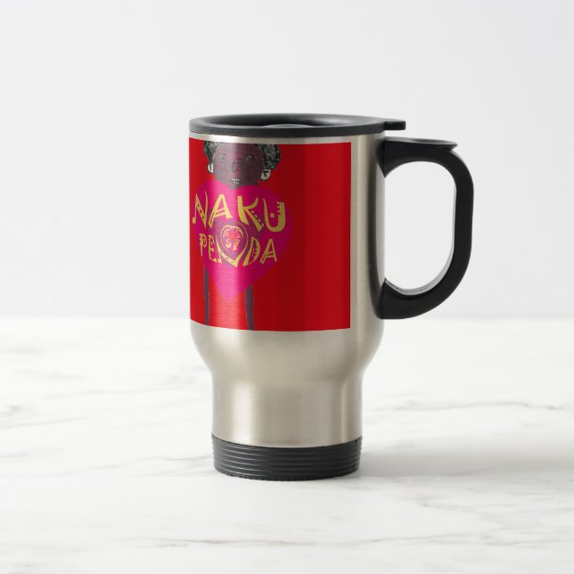 Nakupenda Love Art – Swahili Heart Design Travel Mug (Right)