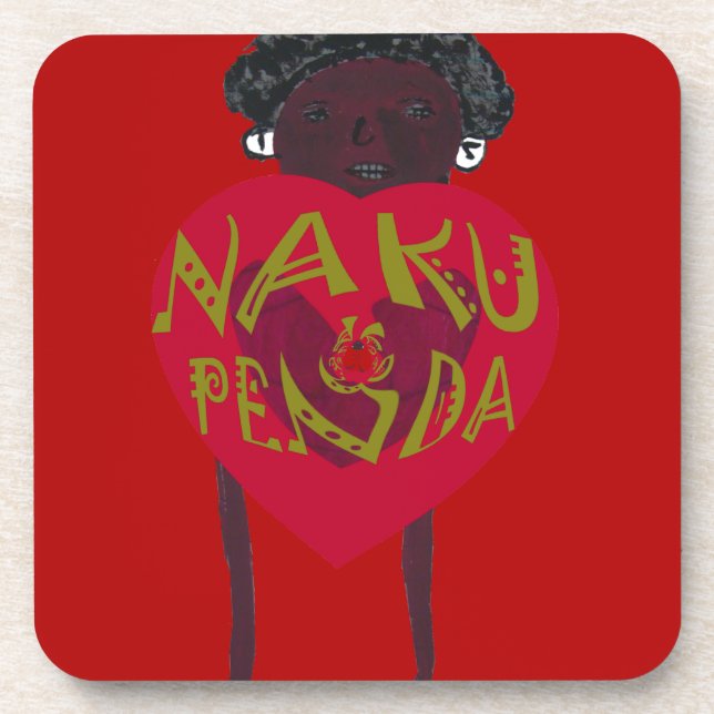  Nakupenda Sana Art Print  Swahili Design Coaster (Front)