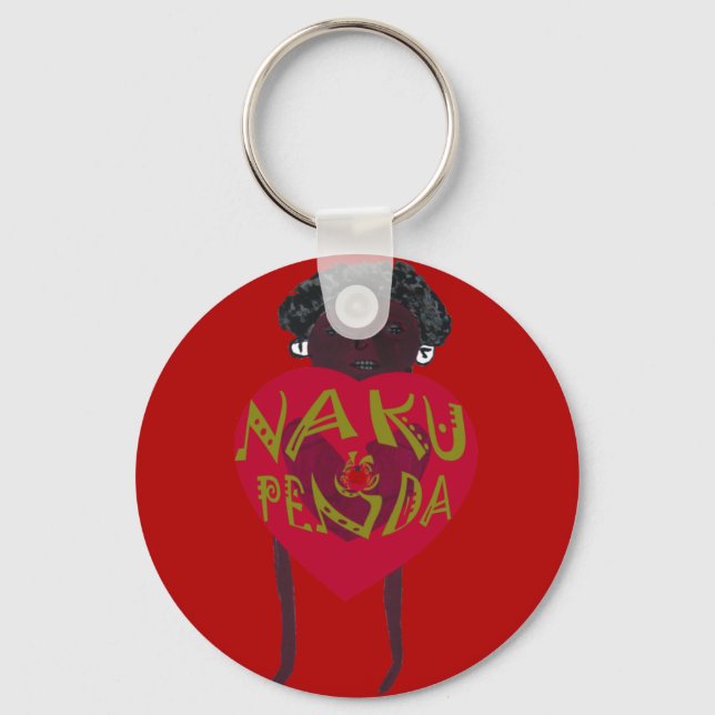  Nakupenda Sana Art Print  Swahili Design Key Ring (Front)