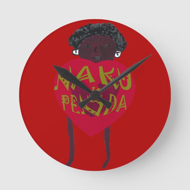  Nakupenda Sana Art Print  Swahili Design Round Clock (Front)