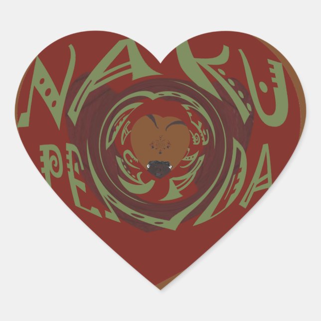 Nakupenda Sana: I Love You in Swahili Heart Sticker (Front)