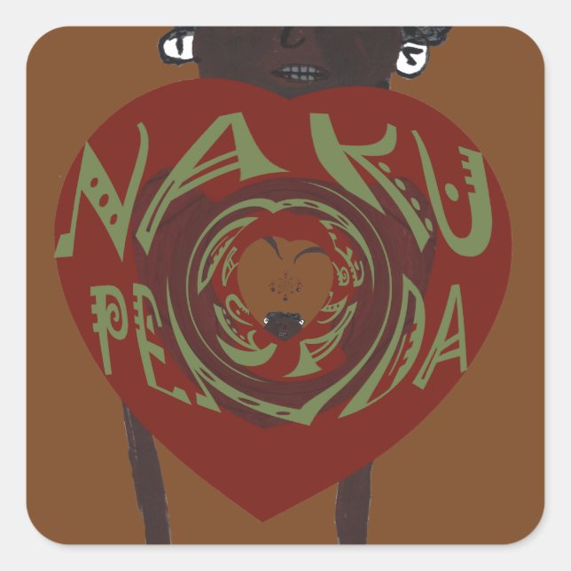 Nakupenda Sana: I Love You in Swahili Square Sticker (Front)