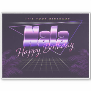 Nala Name First name lila retro Sticker Birthday