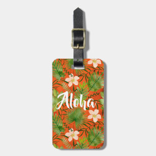 Nalani Hawaiian Tropical Garden Coral Luggage Tag