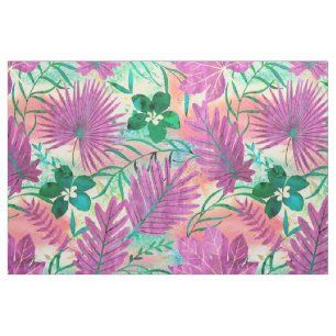 Nalani Hawaiian Tropical Garden Fuchsia Fabric