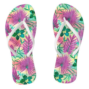 Nalani Hawaiian Tropical Garden Fuchsia Flip Flops