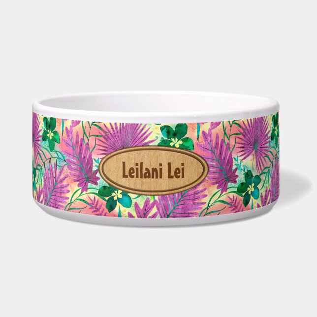 Nalani Hawaiian Tropical Garden Monogram Fuchsia (Front)