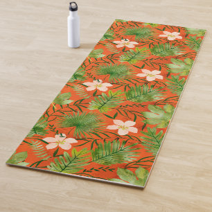 Nalani Hawaiian Tropical Garden Reverses to Coral Yoga Mat