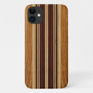 Nalu Lua Faux Koa Wood Surfboard iPhone 11 Case